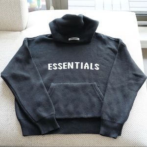 Essentials logo knit hoodie